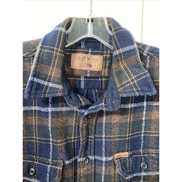Orvis Classic Collection Plaid Flannel Shirt Jacket Shacket Pockets Men’s Small2 - Picture 4 of 9